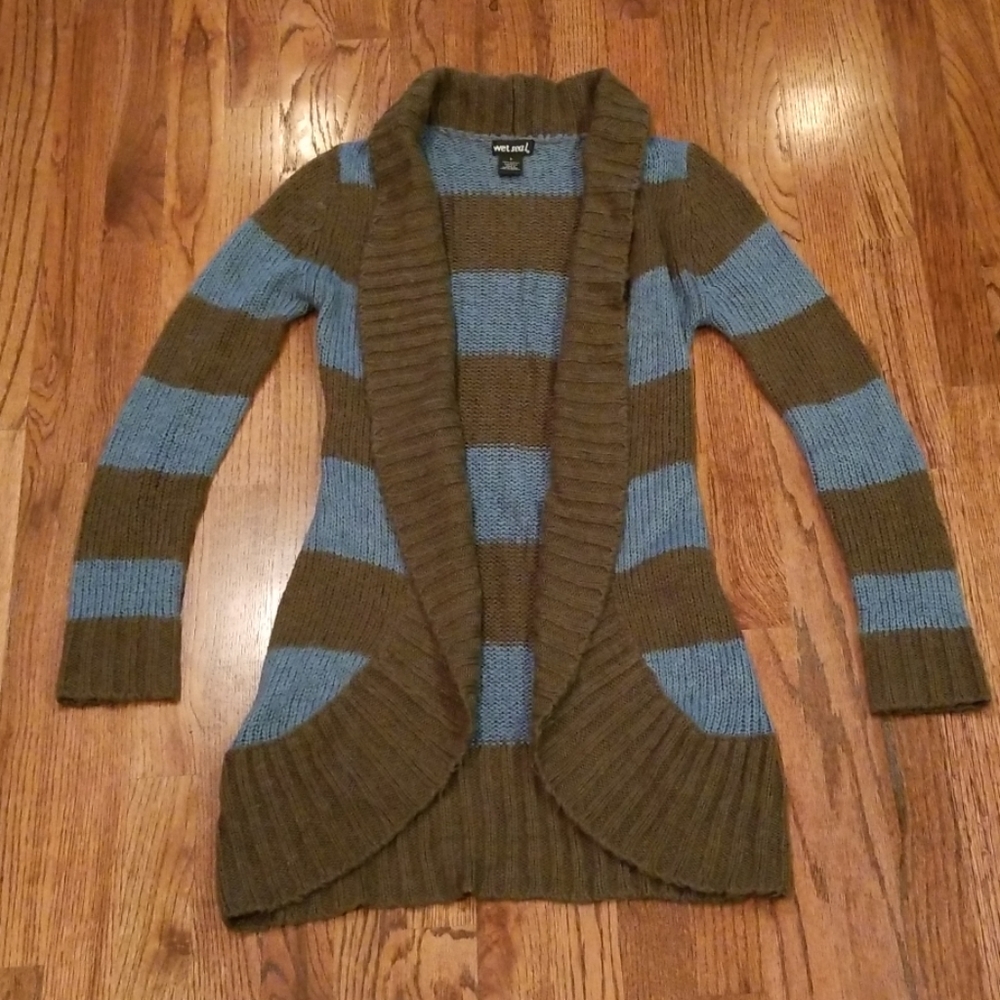 Stripe Long Cardigan